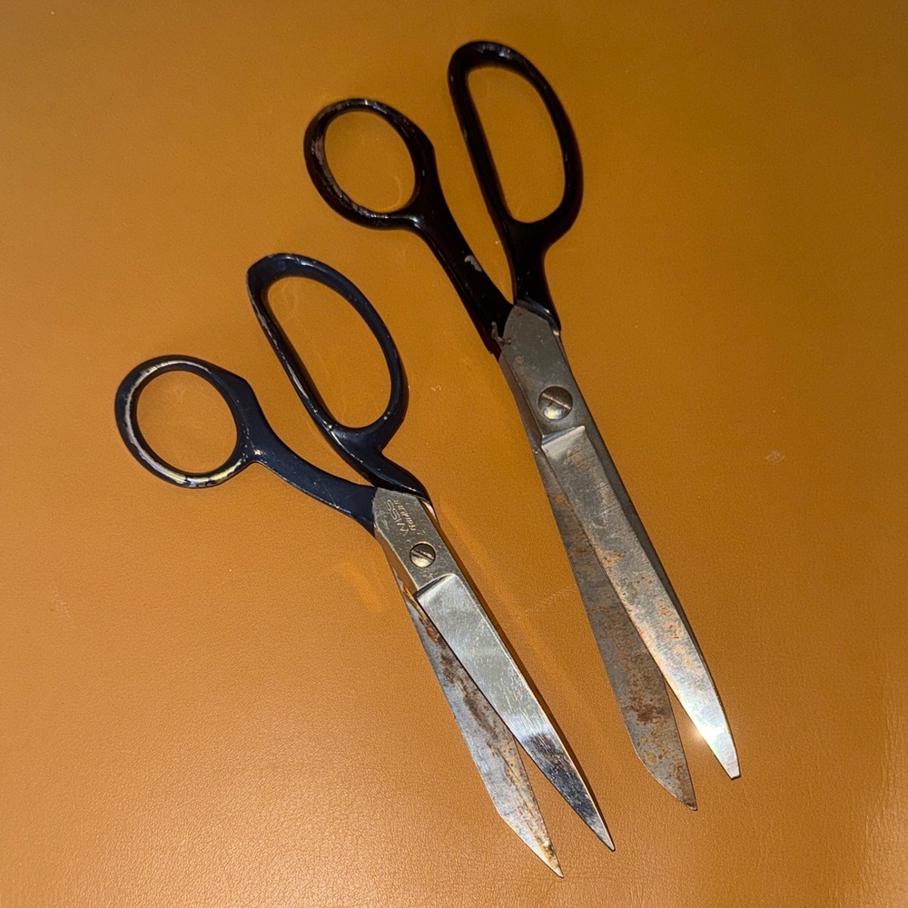 2 Pair of Vintage Heavy-Duty Fabric Scissors